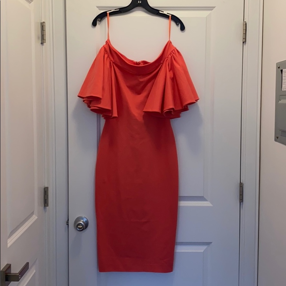 NEW AQ/AQ Coral “Rising MIDI” dress
